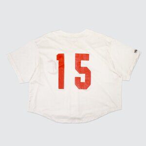 Vintage 90s Majestic Mesh Baseball Jersey – White/Red – Style 6575 – Made in USA